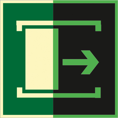 Знак E20 Для открывания сдвинуть (Фотолюминесцентный Пленка 150 х 150)