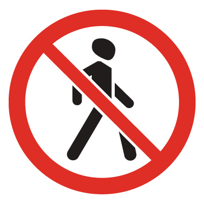 Дорожный знак 3.10 Движение пешеходов запрещено (D=700) Тип А