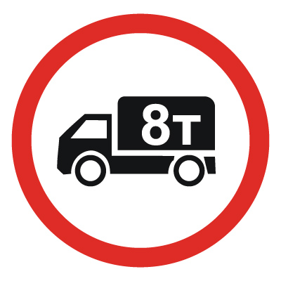 Дорожный знак 3.4 Движение грузовых автомобилей запрещено (D=700) Тип А