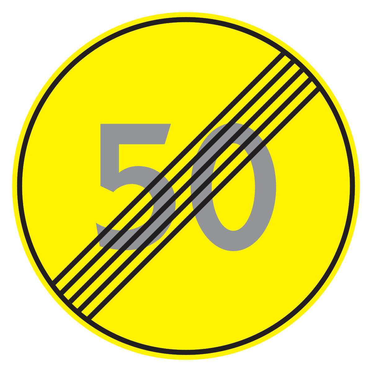 Дорожный знак 3.25 Конец ограничения максимальной скорости (Временный D=700) Тип А