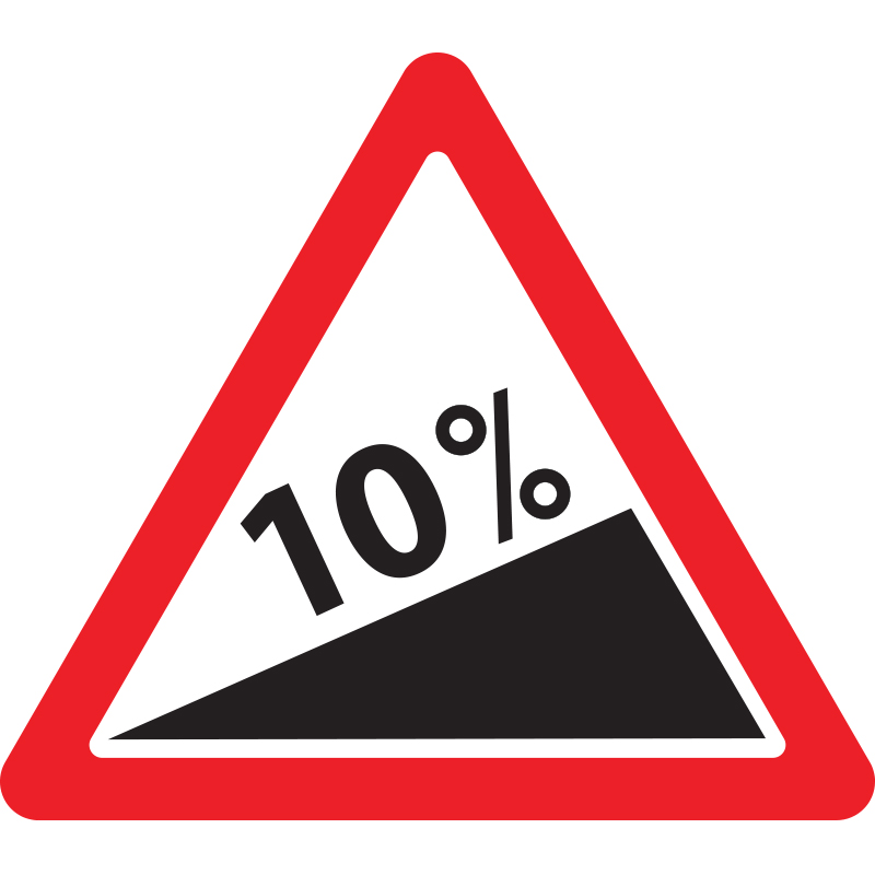 Дорожный знак 1.14 Крутой подъем (A=900) Тип А