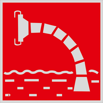 Знак F07 Пожарный водоисточник •ГОСТ 12.4.026-2015• (Световозвращающий Пленка 400 x 400)