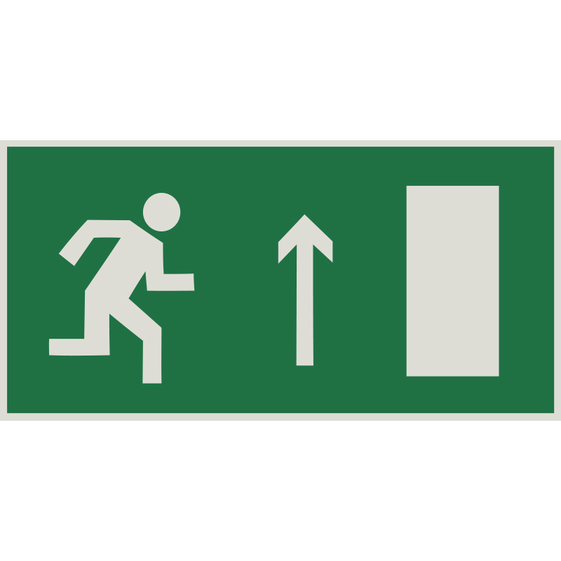 Знак E11 Направление к эвакуационному выходу прямо (правосторонний) •ГОСТ 12.4.026-2015• (Световозвращающий Пленка 150 х 300)
