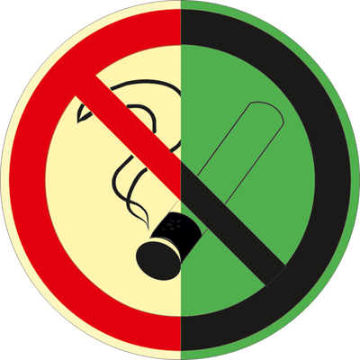 Знак P01 Запрещается курить (Фотолюминесцентный Пленка 200 x 200)