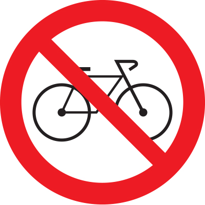 Знак T901 Вход с велосипедами запрещен (Пленка 200 х 200)