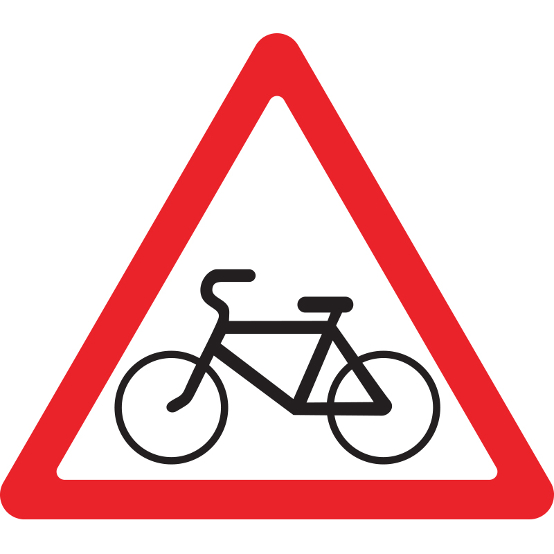 Дорожный знак 1.24 Пересечение с велосипедной дорожкой (A=900) Тип А