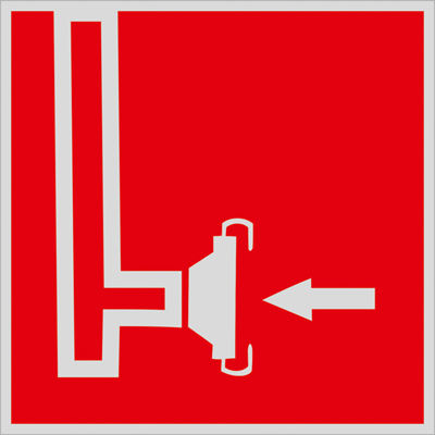 Знак F08 Пожарный сухотрубный стояк •ГОСТ 12.4.026-2015• (Световозвращающий Пленка 200 x 200)
