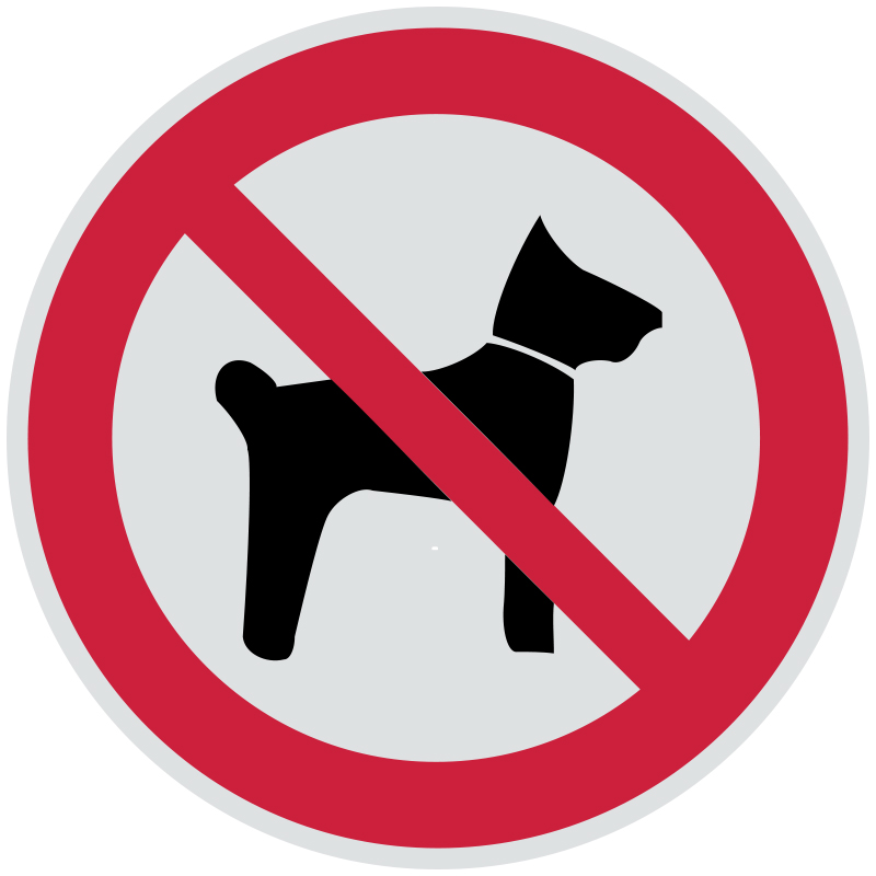 Знак P14 Запрещается вход (проход) с животными •ГОСТ 12.4.026-2015• (Световозвращающий Пленка 200 х 200)