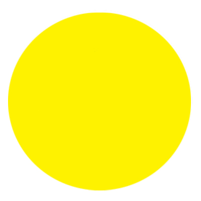 Знак T910-150 Осторожно! (Пленка 150 х 150) желтый круг