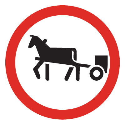 Дорожный знак 3.8 Движение гужевых повозок запрещено (D=700) Тип А