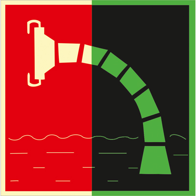 Знак F07 Пожарный водоисточник  (Фотолюминесцентный Пленка 200 x 200)