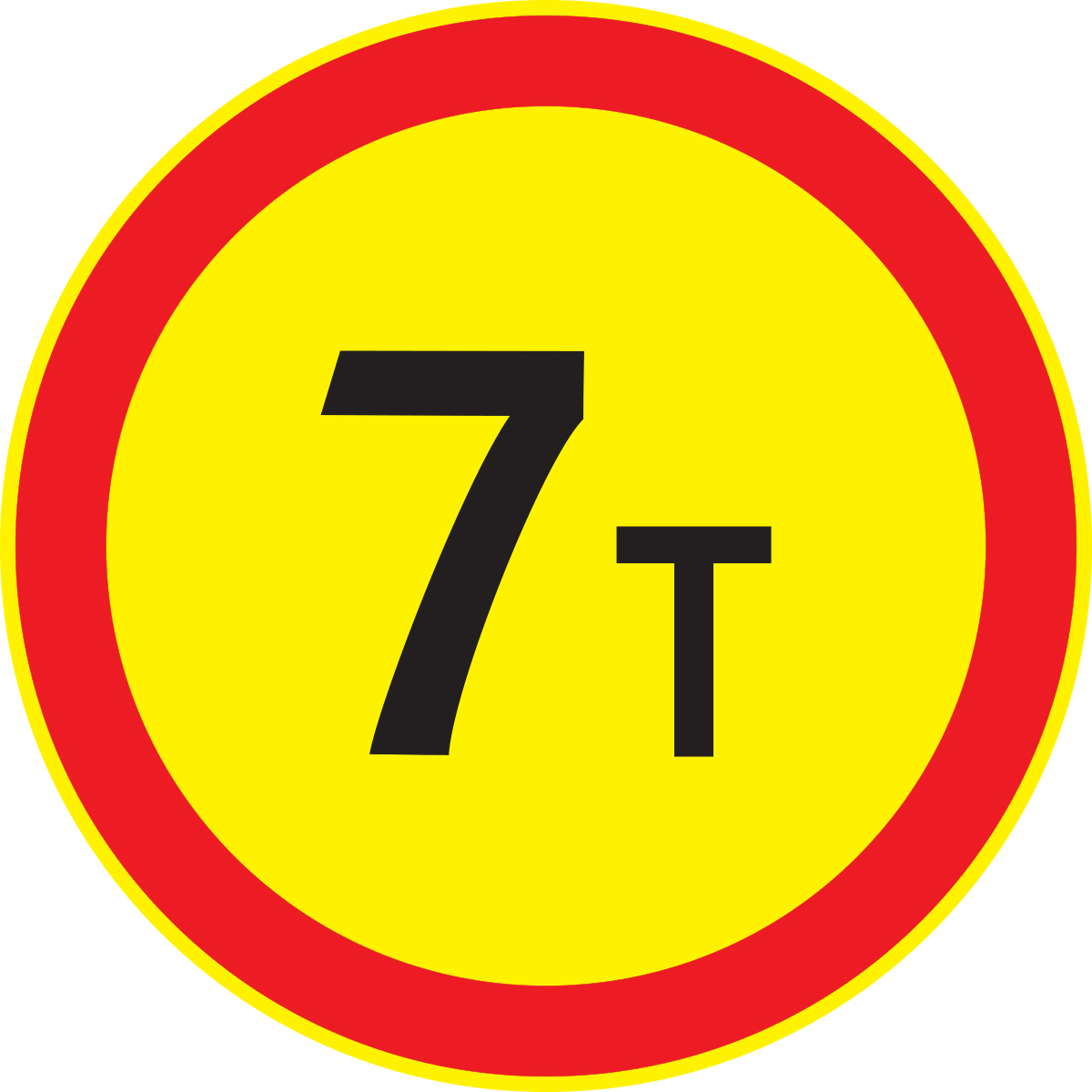 Дорожный знак 3.11 Ограничение массы (Временный D=700) Тип А