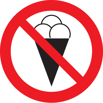 Знак T904 Вход с мороженым запрещен (Пленка 100 х 100)