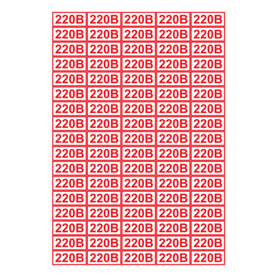 Знак T11 Указатель напряжения - 220 В (Пленка 15 х 35) - комплект из 85 штук