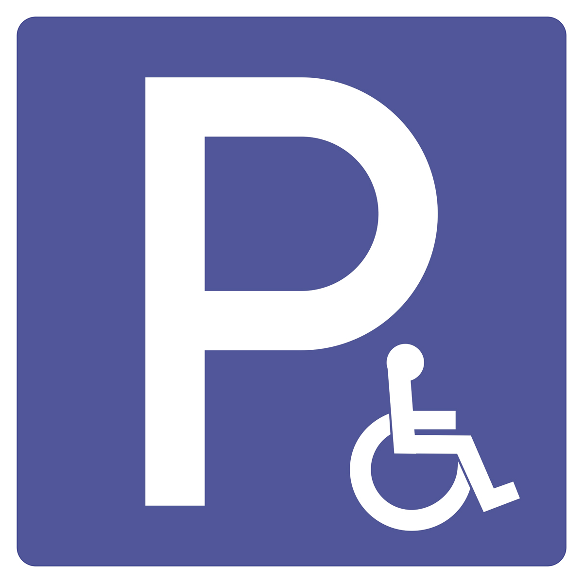 Дорожный знак 6.4.17Д Парковочные места для людей с ограниченными возможностями (B=700) Тип В