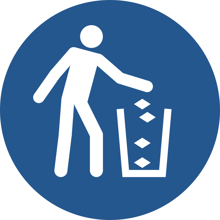 M030 Используйте мусорное ведро/Use litter bin