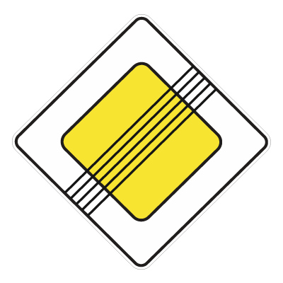 Дорожный знак 2.2 Конец главной дороги (B=700) Тип Б