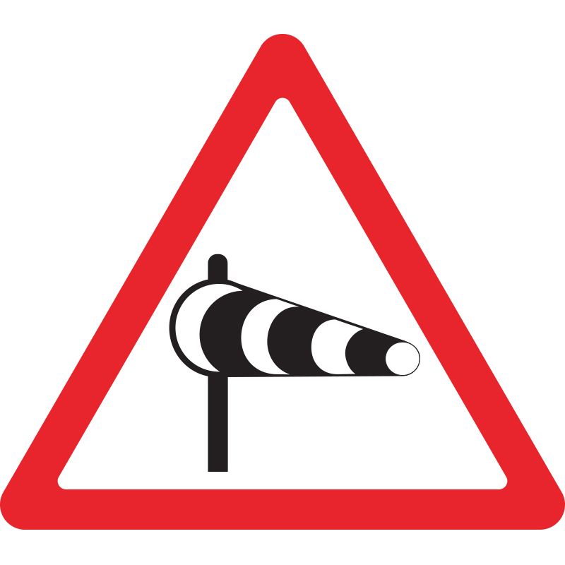 Дорожный знак 1.29 Боковой ветер (A=900) Тип В