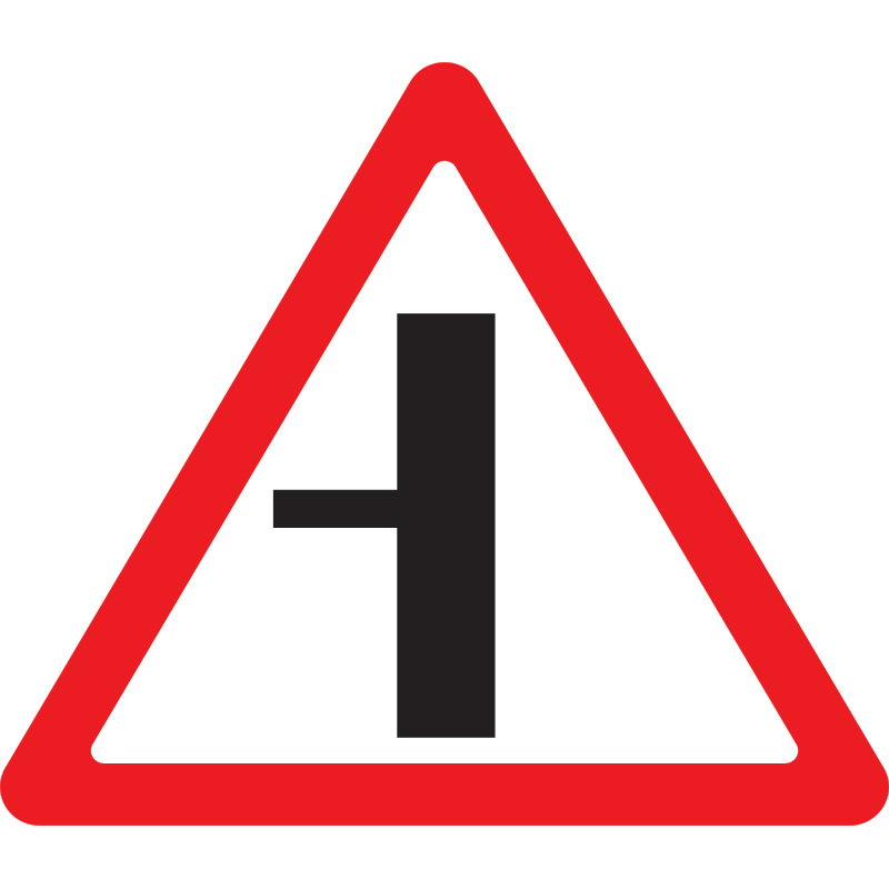 Дорожный знак 2.3.3 Примыкание второстепенной дороги (A=900) Тип В