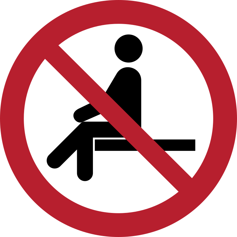 P018 Не сидеть/No sitting
