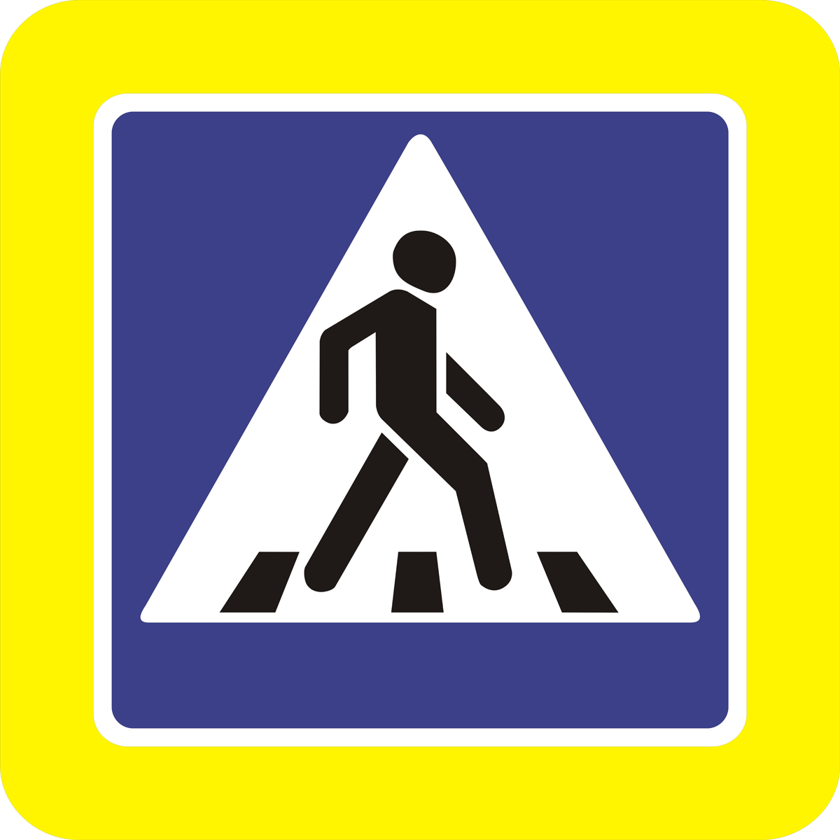 Дорожный знак 5.19.2 Пешеходный переход (Временный B=900) Тип А