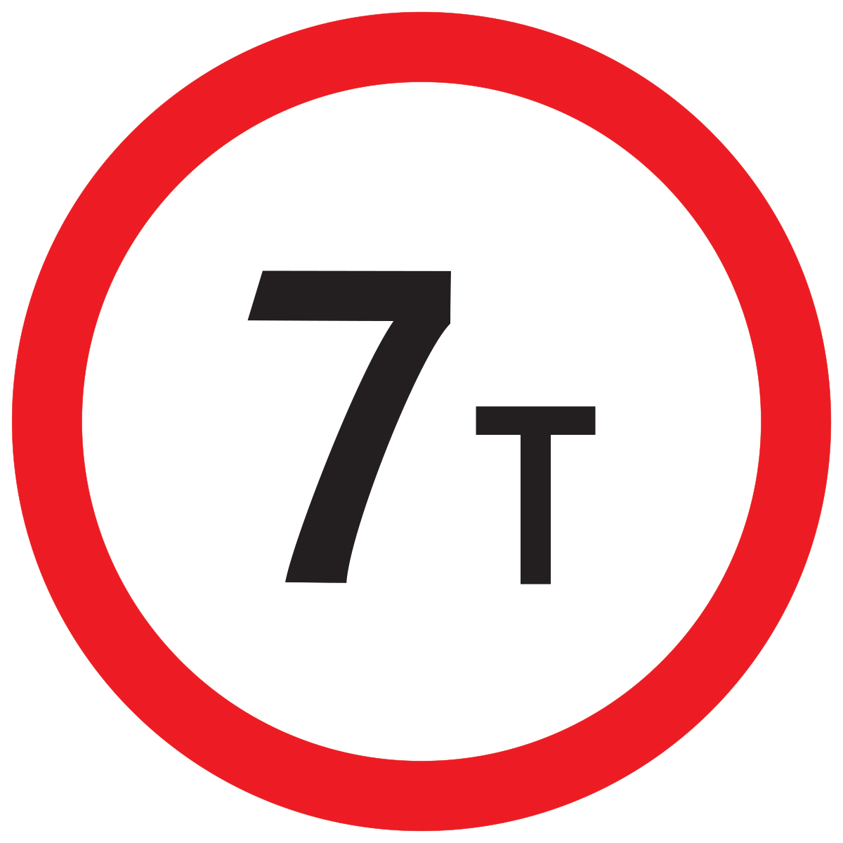 Дорожный знак 3.11 Ограничение массы (D=700) Тип В
