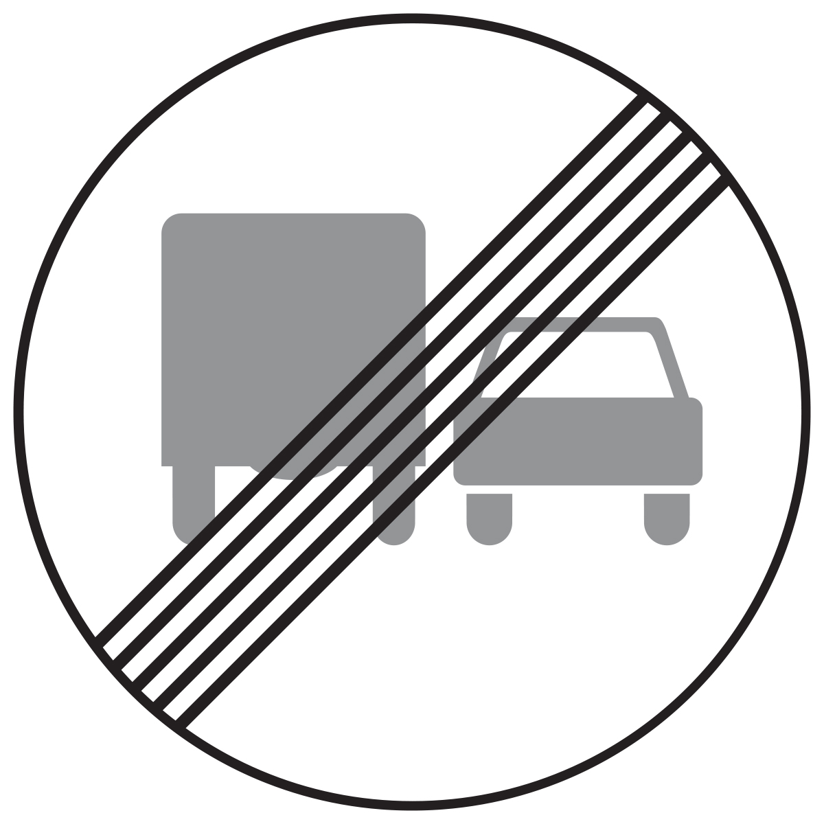 Дорожный знак 3.23 Конец запрещения обгона грузовым автомобилям (D=700) Тип Б