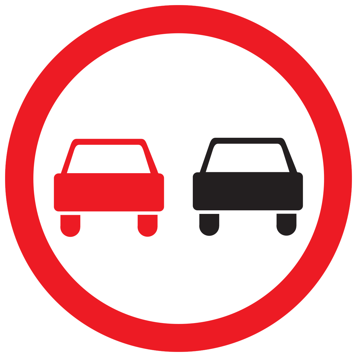 Дорожный знак 3.20 Обгон запрещен (D=700) Тип В