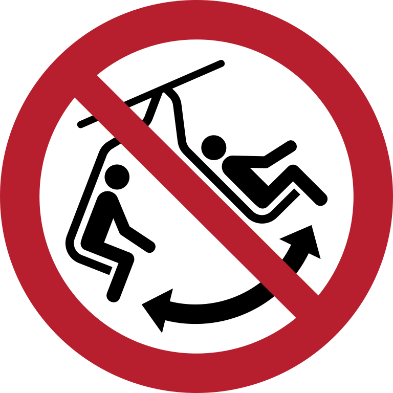 P038 Не раскачивать кресло подъемника/Do not swing the chair