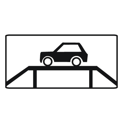 Дорожный знак 8.10 Место для осмотра автомобилей (350 x 700) Тип А