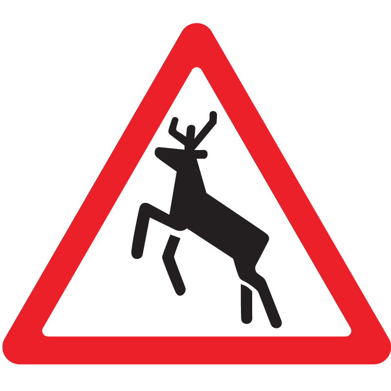 Дорожный знак 1.27 Дикие животные (A=900) Тип В