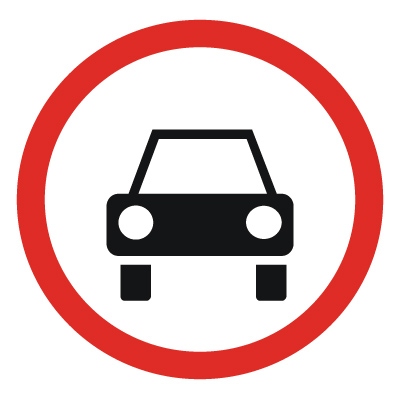 Дорожный знак 3.3 Движение механических транспортных средств запрещено (D=700) Тип В