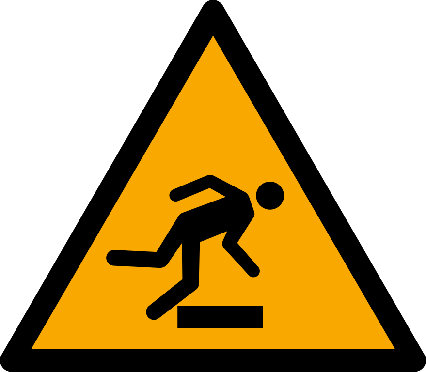 W007 Предупреждение; препятствие на уровне пола/Warning; Floor-level obstacle