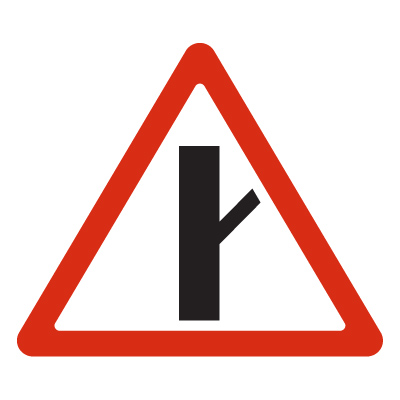 Дорожный знак 2.3.4 Примыкание второстепенной дороги (A=900) Тип В