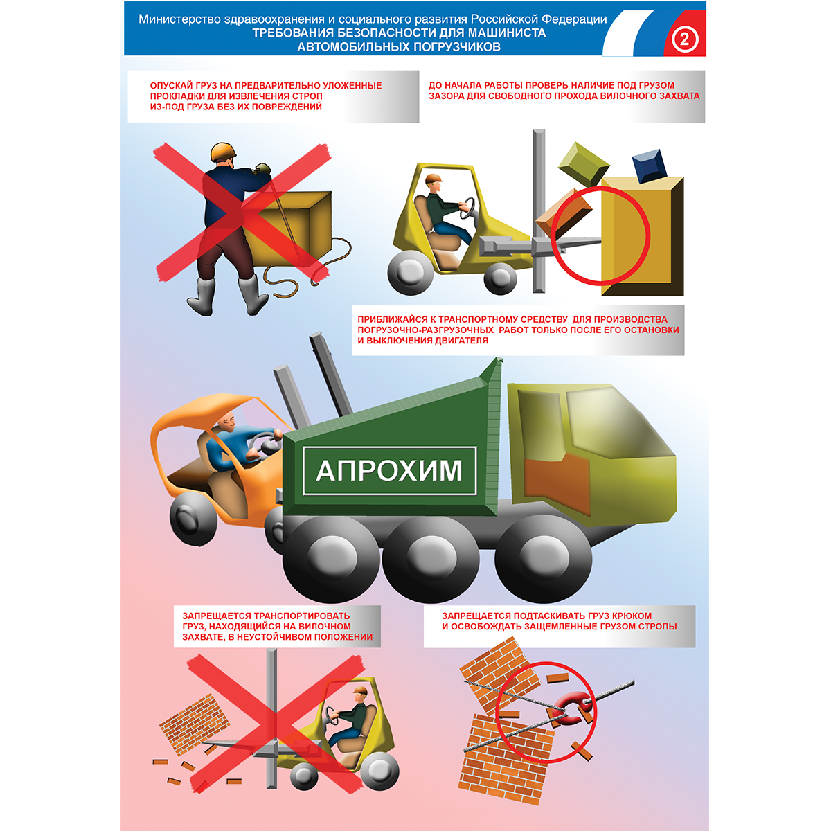 Плакат "Требования безопасности для машиниста погрузчиков автомобильных" (Бумага ламинированная,  к-т из 2 л.)