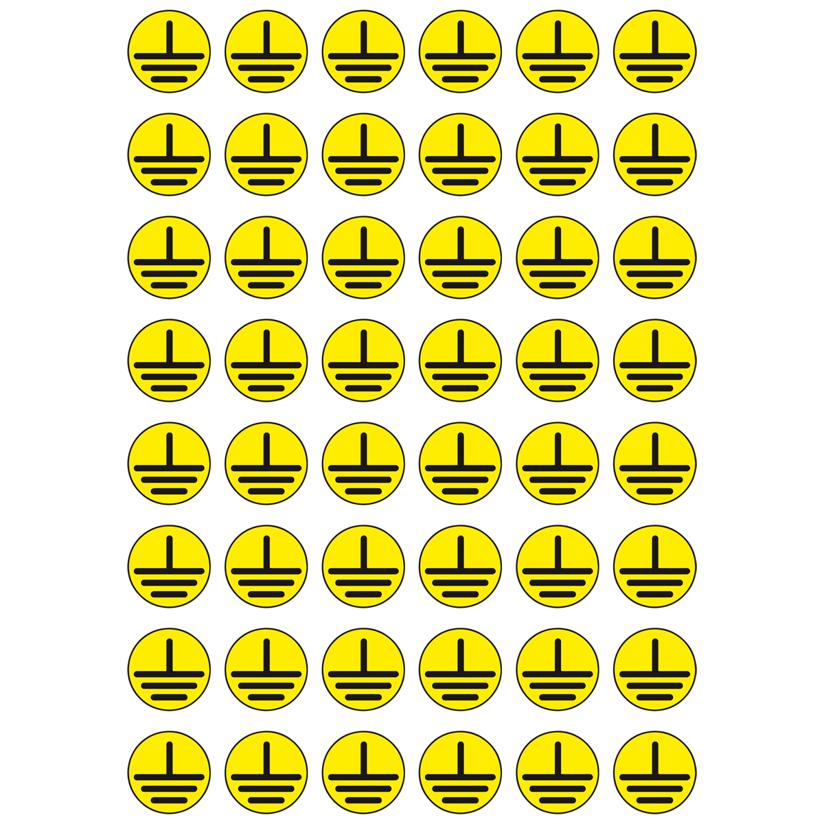 Знак T22.48 Указатель заземления (Пленка 30 х 30) - комплект из 48 штук