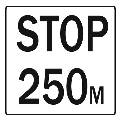 Дорожный знак 8.1.2 Расстояние до объекта (700 x 700) Тип А
