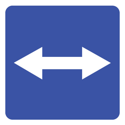 Дорожный знак 5.10 Выезд на дорогу с реверсивным движением (B=700) Тип Б