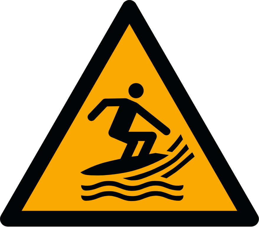 W046 Предупреждение; Зона серфинга/Warning; Surf craft area