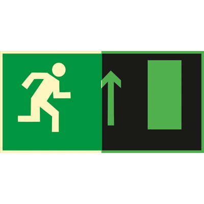 Знак E11 Направление к эвакуационному выходу прямо •ГОСТ 34428-2018• (Фотолюминесцентный Пластик 150 x 300)