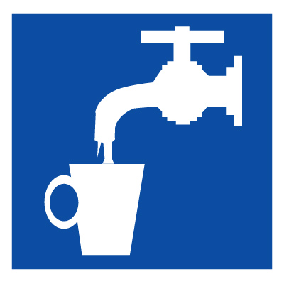 Знак D02 Питьевая вода •ГОСТ 12.4.026-2015• (Пластик 200 х 200)