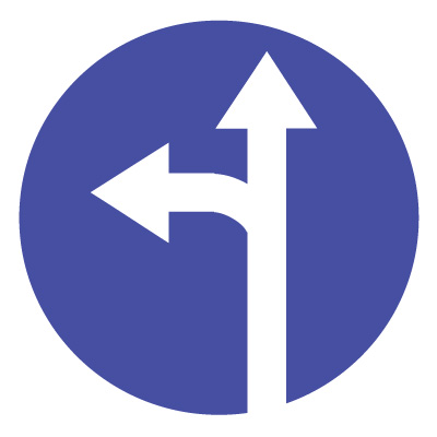 Дорожный знак 4.1.5 Движение прямо или налево (D=700) Тип А
