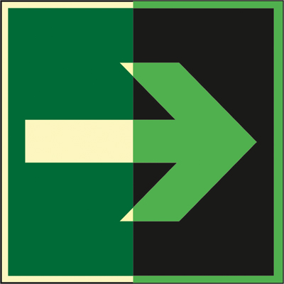 Знак E02-01 Направляющая стрелка •ГОСТ 34428-2018• (Фотолюминесцентный Пленка 150 x 150)