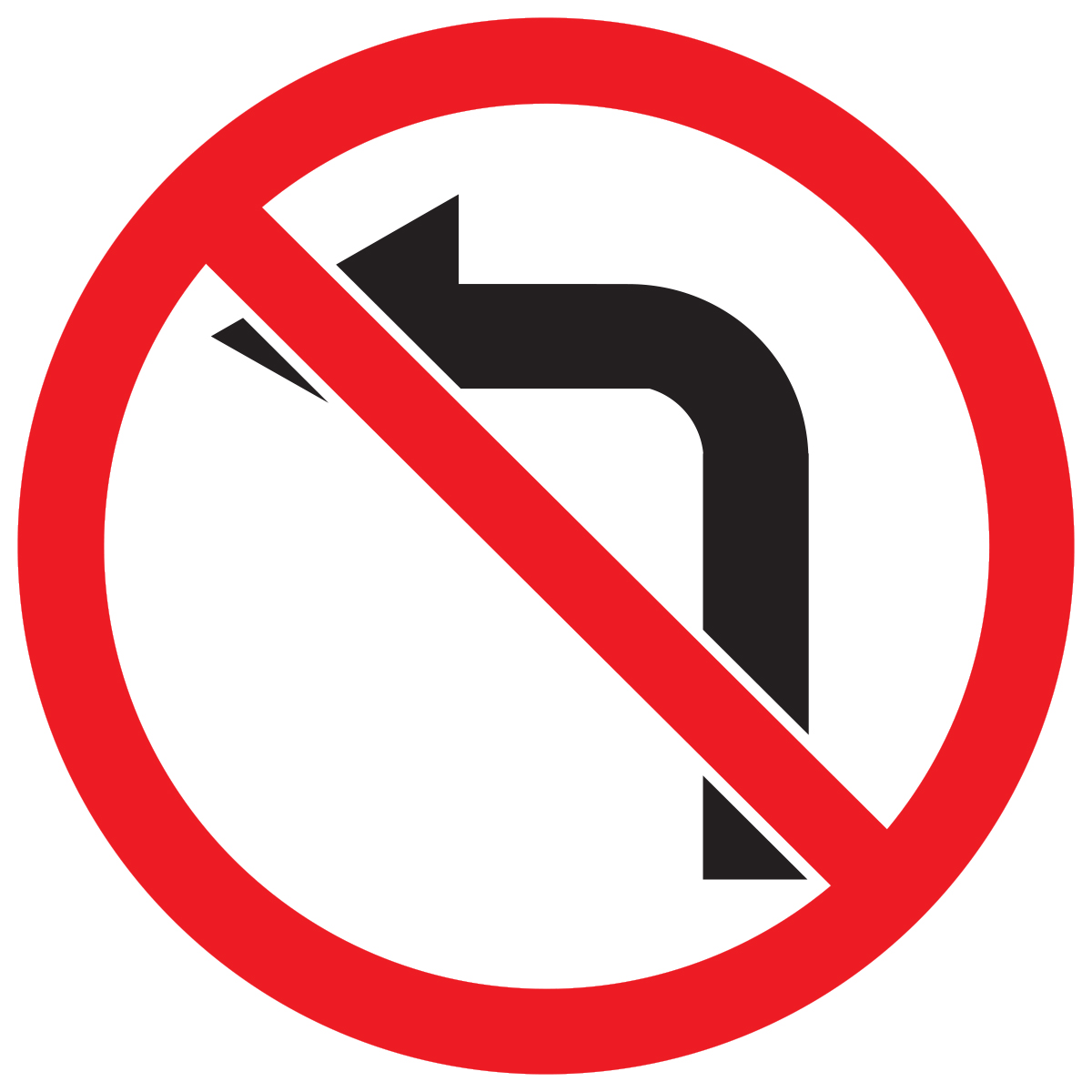 Дорожный знак 3.18.2 Поворот налево запрещен (D=700) Тип А
