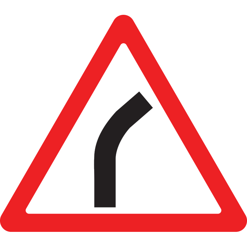 Дорожный знак 1.11.1 Опасный поворот (A=900) Тип В