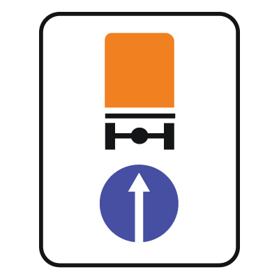 Дорожный знак 4.8.1 Направление движения транспортных средств с опасными грузами (900 x 600) Тип В