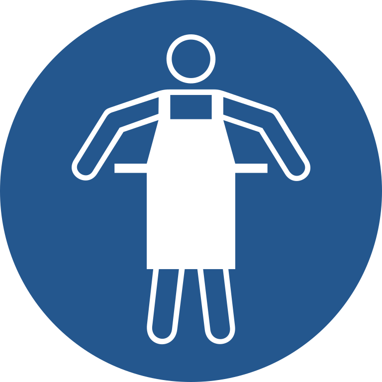 M026 Использовать защитный фартук/Use protective apron
