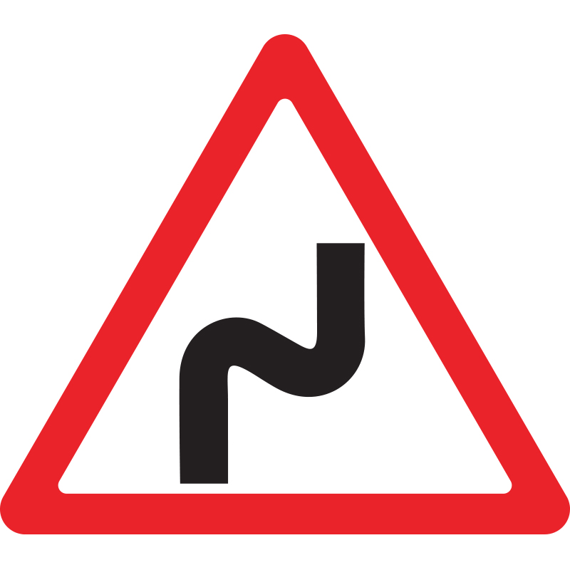 Дорожный знак 1.12.1 Опасные повороты (A=900) Тип Б