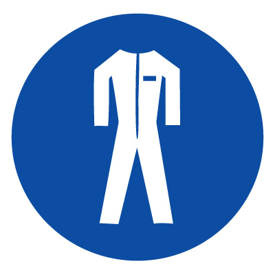 Знак M07 Работать в защитной одежде •ГОСТ 12.4.026-2015• (Пластик 200 х 200)