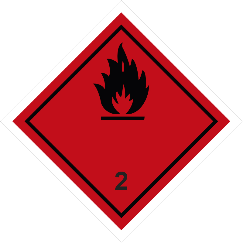 Знак ДОПОГ № 2.1 Легковоспламеняющиеся газы (Пленка 100 x 100)